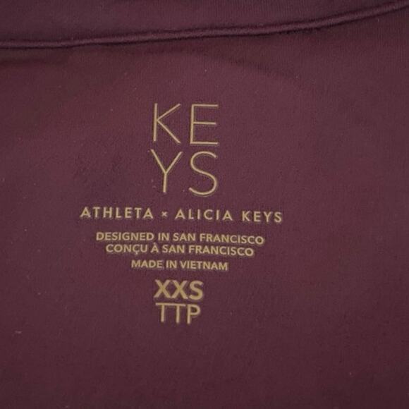 Athleta Alicia Keys Goddess Red Rib Long Sleeve Zip Up Bodysuit Jumpsuit XXS - Picture 8 of 11